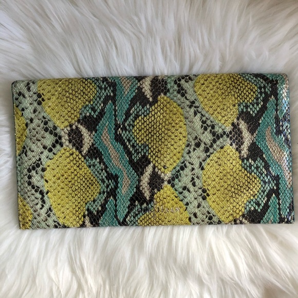Cole Haan Neon Snakeskin Envelope Clutch - Picture 3 of 8
